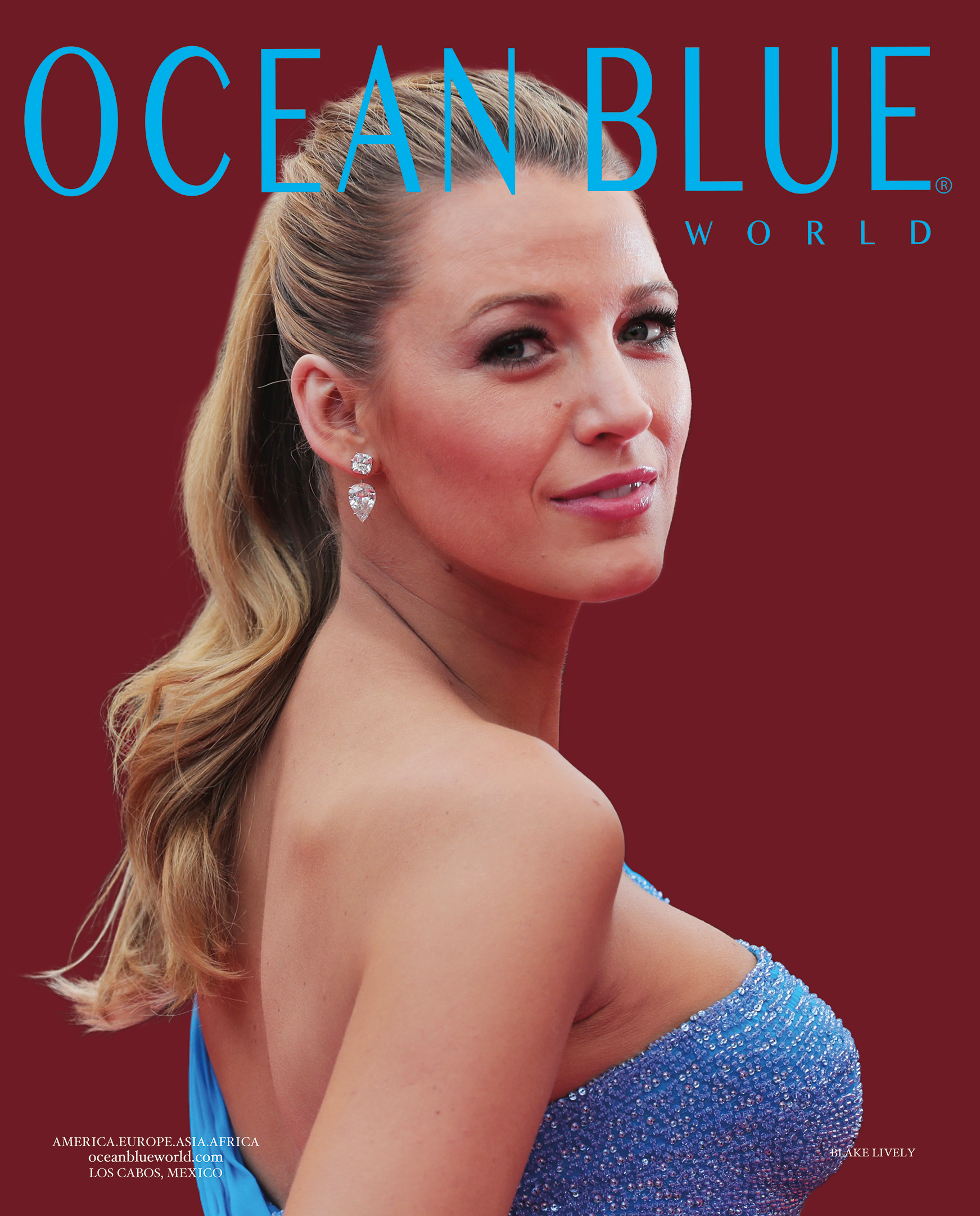 Blake Lively on the cover of Ocean Blue World