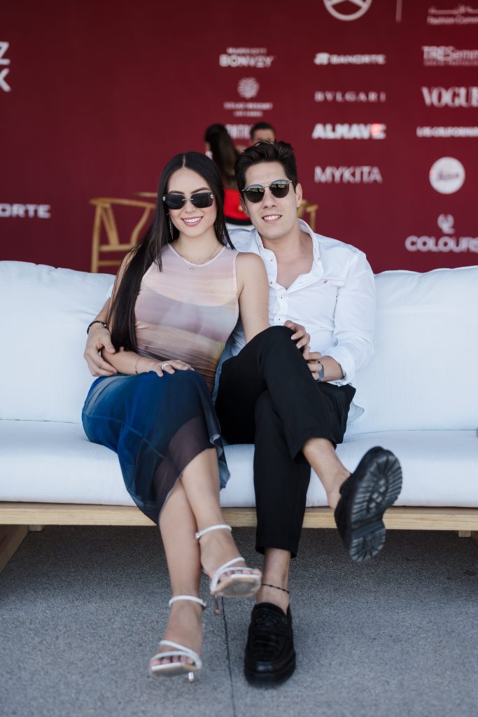 Dafne Díaz and Fernando Garzagpo Rosanegra at Mercedes Benz Fashion week Mexico