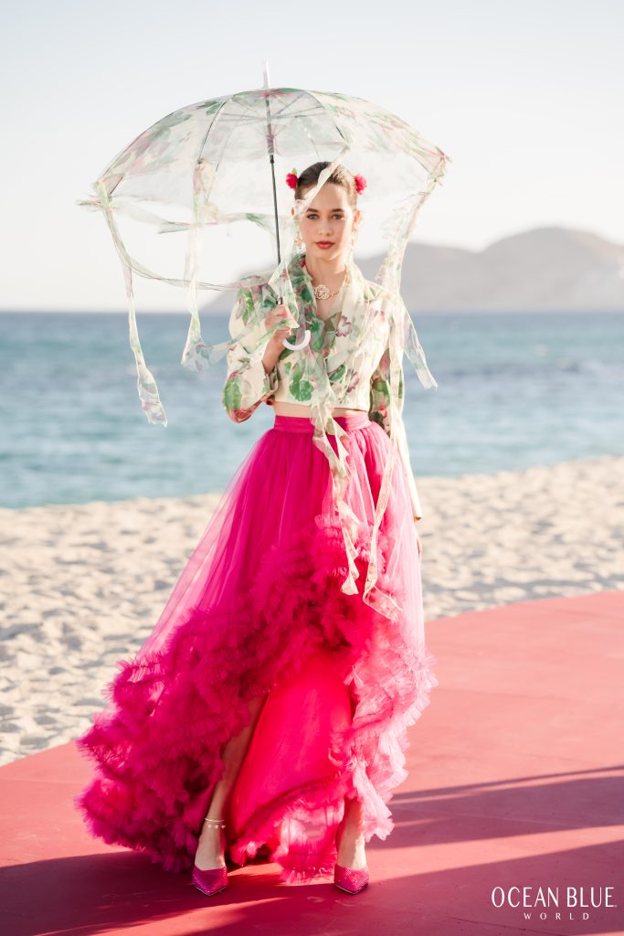 Model on runway wearing Waad Aloqaili Couture 