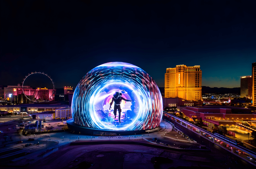 Sphere displaying beautiful effects in Las Vegas