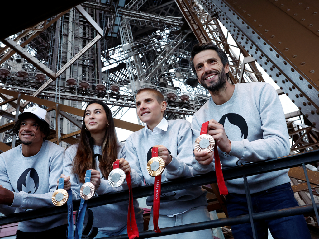 Olympic medals made with metal from the Eiffel Tower