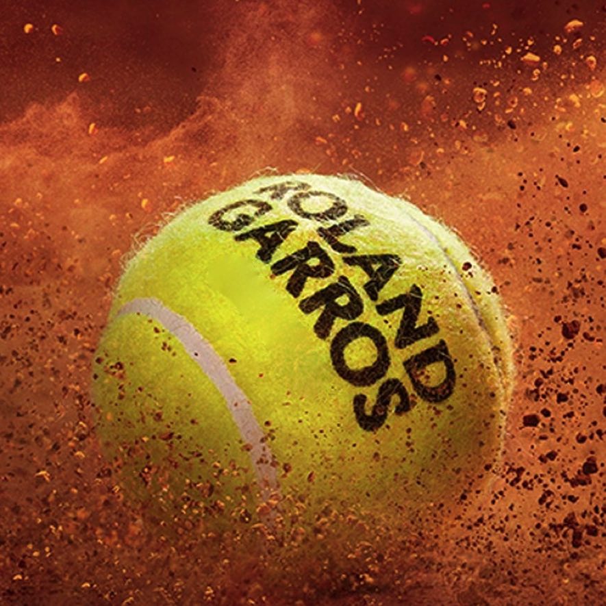 Roland Garros name on tennis ball