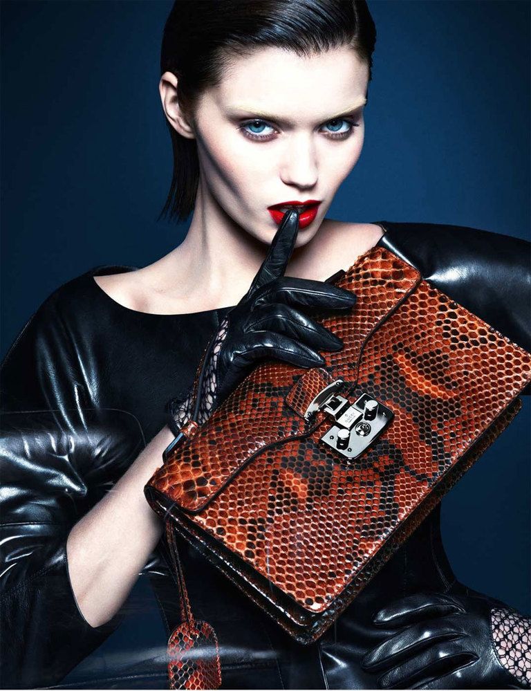 Abbey Lee Kershaw on frame for Mert Alas and Marcus Piggott's work for Gucci