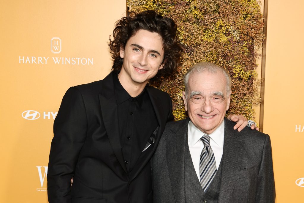 (L-R) Timothée Chalamet and Martin Scorsese attend the WSJ. Magazine 2023 Innovator Awards sponsored by Harry Winston, Hyundai Motor America, Montblanc, Rémy Martin and Roche Bobois at MoMA on November 01, 2023 in New York City. 