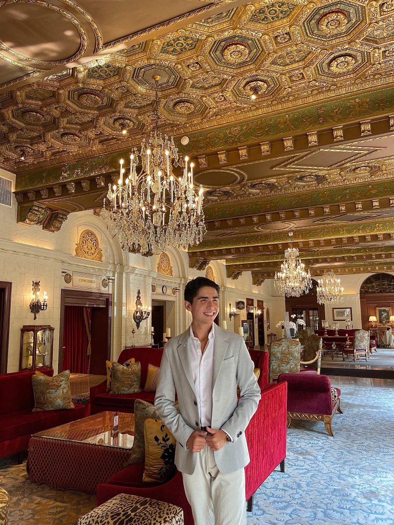 photo of Carlos Zatch at St. Regis hotel, Washington, DC tea service