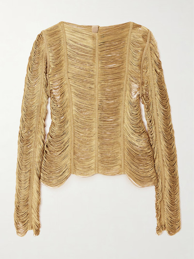 Fringed Gold Fabric Shimmering Top