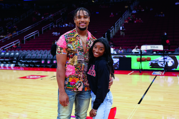 Simone Biles with her husband Jonathan Owens