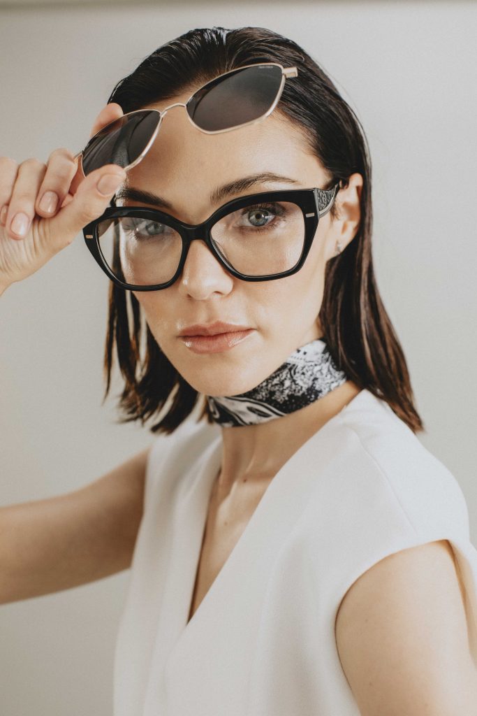 photo of a woman wearing Pineda Covalin Eyewear