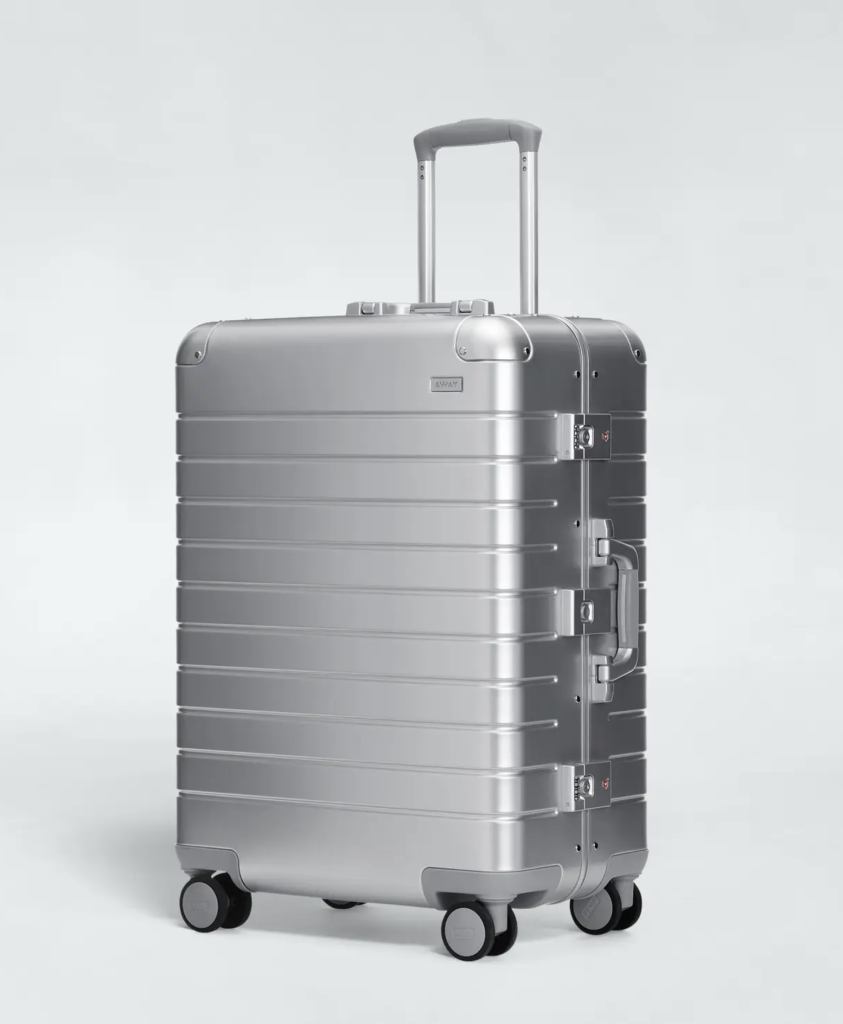 away aluminum luggage