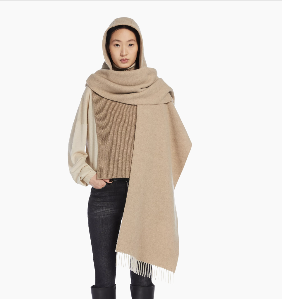 Max Mara hooded cashmere scarf