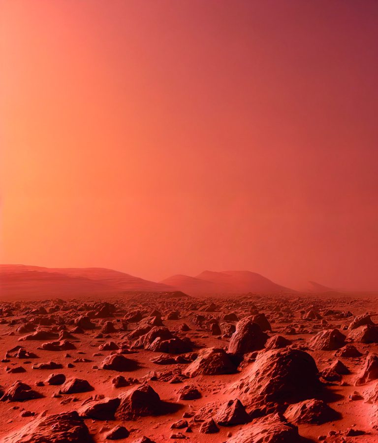 Martian landscape rocky desert