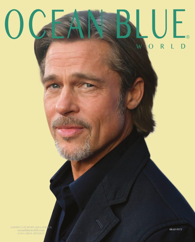 Brad Pitt gracing the cover of Ocean Blue Magazine