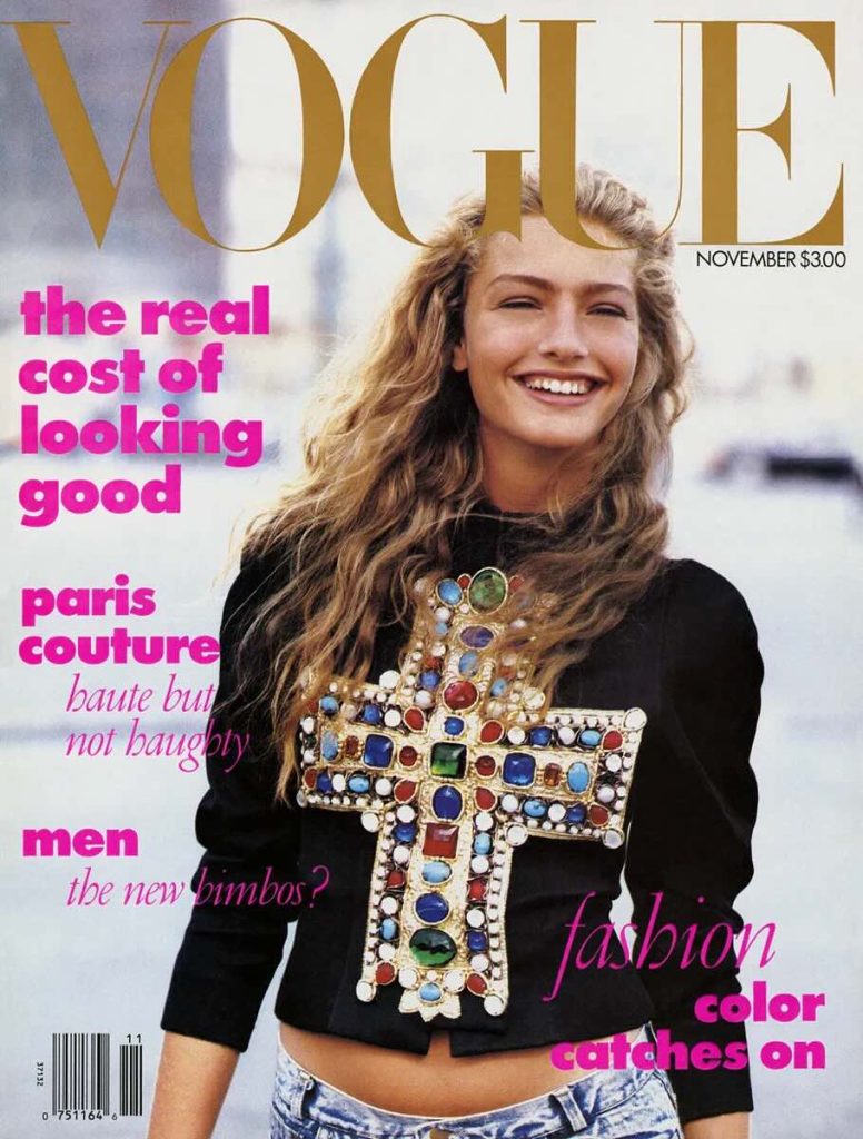 Vogue, November 1988 Anna Wintour's first cover.Photographed by Peter Lindbergh