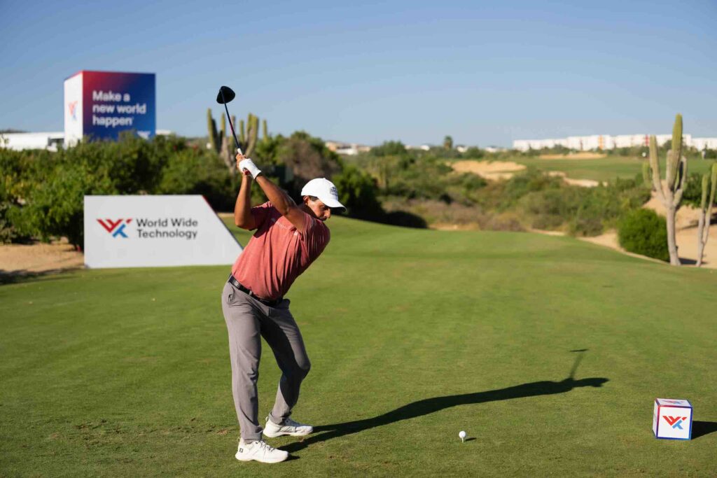 Mexican golfer Emilio González in action at the PGA Tour’s World Wide Technology Championship, Los Cabos. 