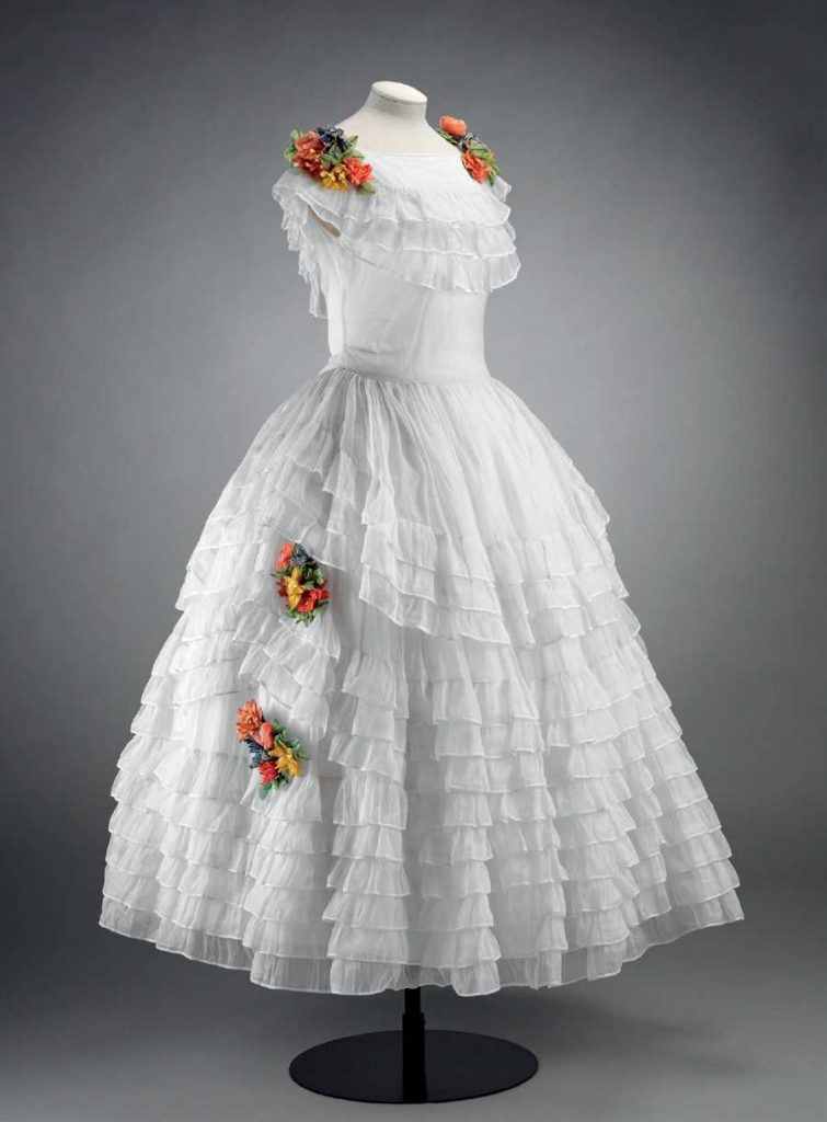 Marie Antoinette_ White And Flowers Dress